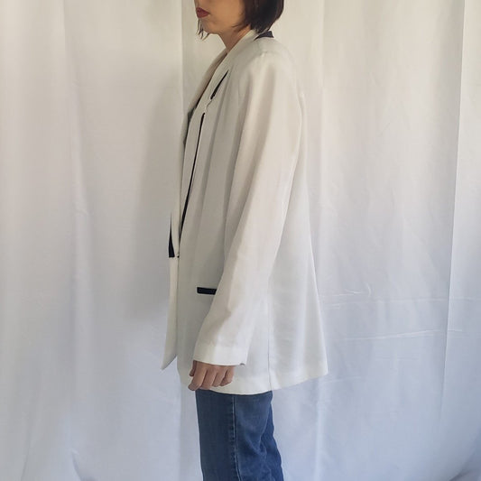 90s White and Blue Blazer