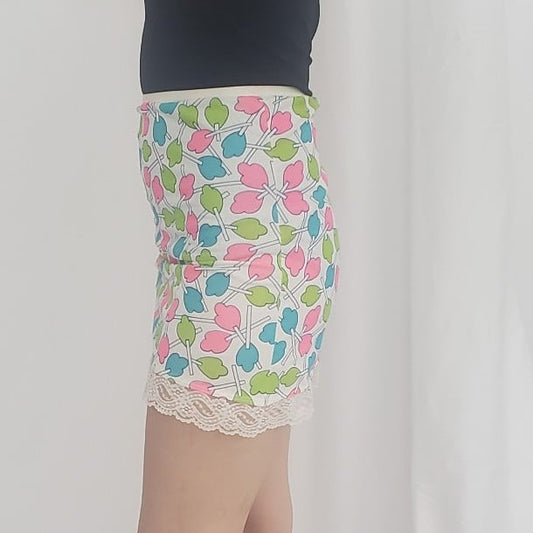 70s Novelty Print Miniskirt Slip