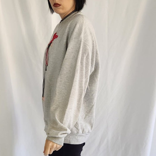 90s Gray Crow Grandmacore Sweatshirt