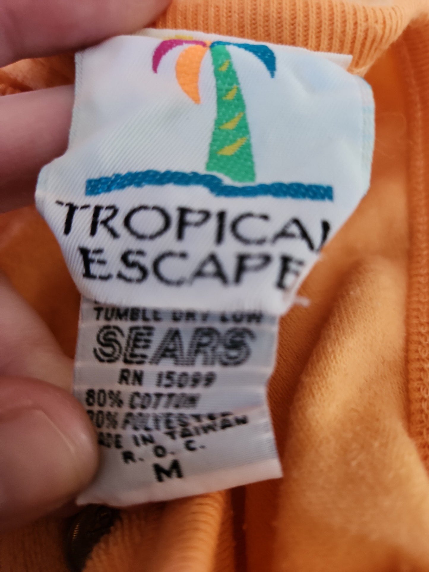 80s/90s Orange Terrycloth Dress