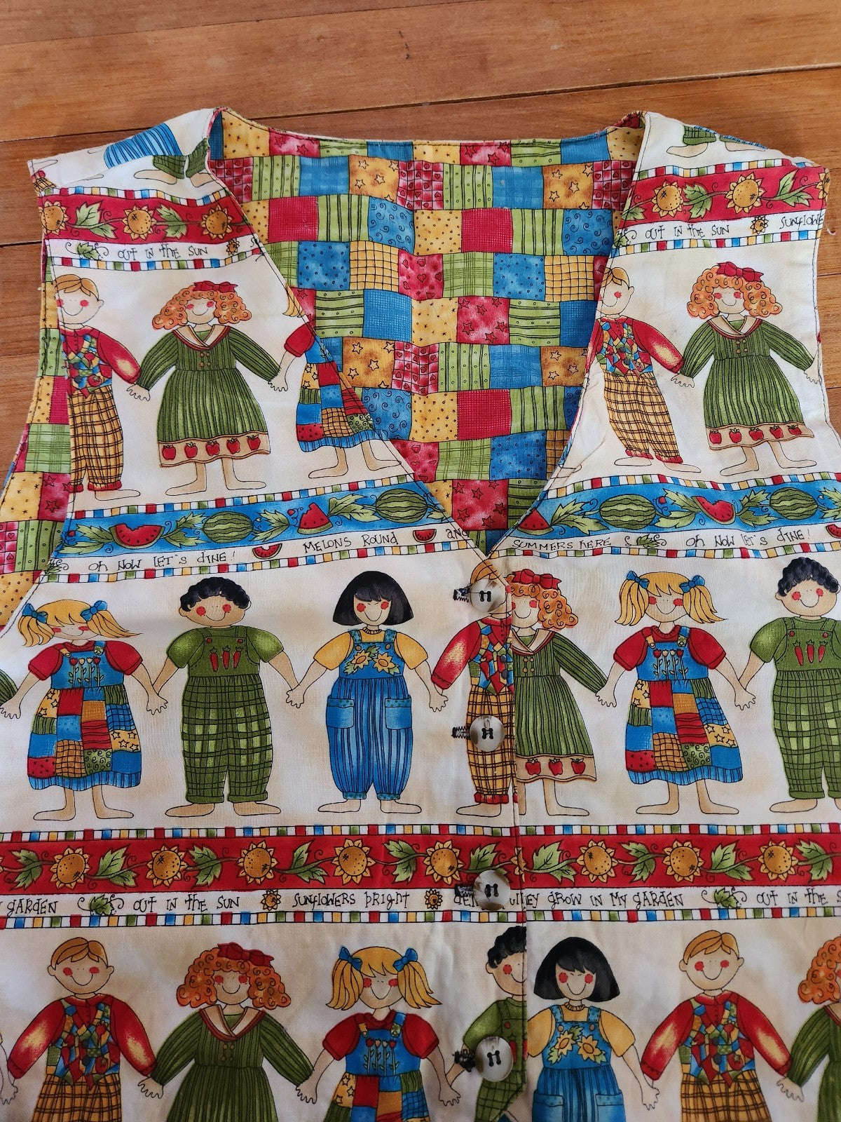 90s Handmade Children Novelty Print Vest