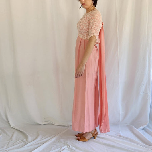 60s Pink and White Hand Made Gown