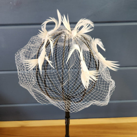 Vintage White Bird Hair Veil