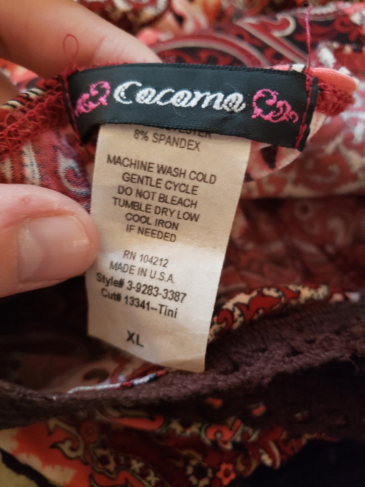 Y2K Does Boho Red and Brown Top