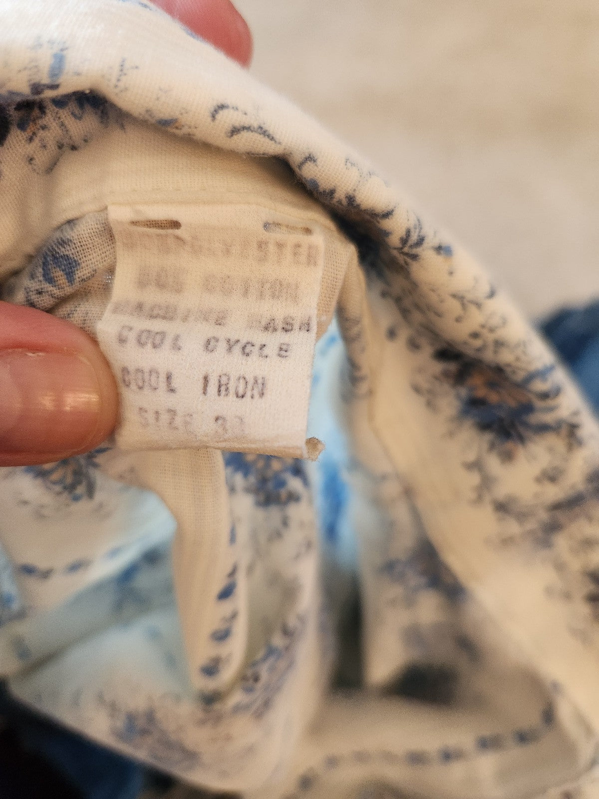 70s Blue Floral Button Down Shirt