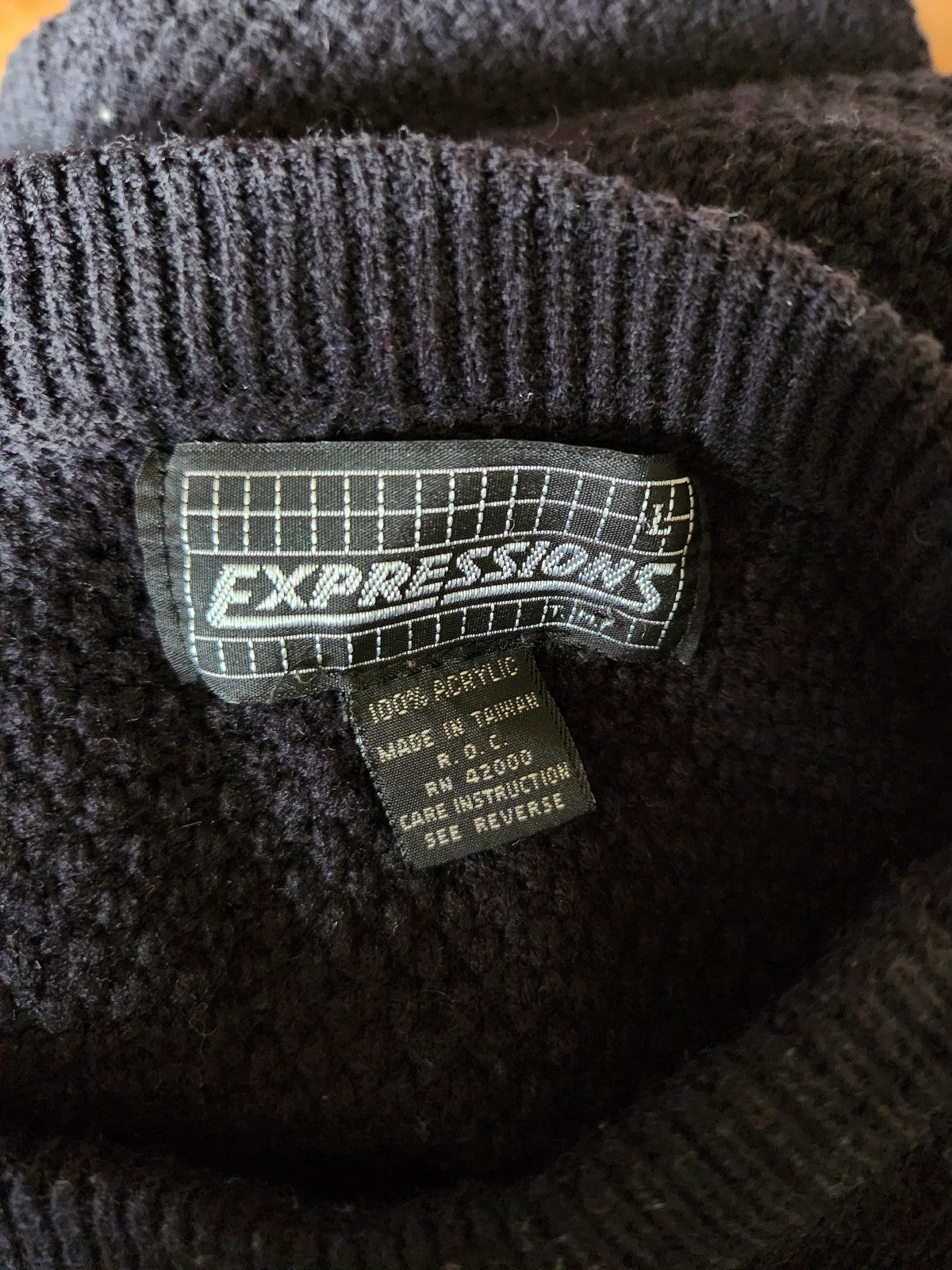 80s Black Crew Neck Sweater