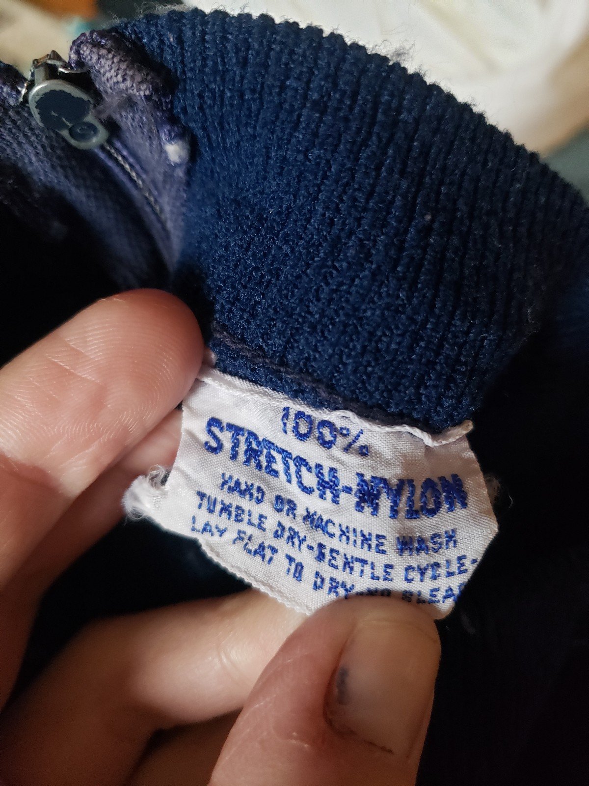 70s Blue Sleeveless Mock Turtleneck