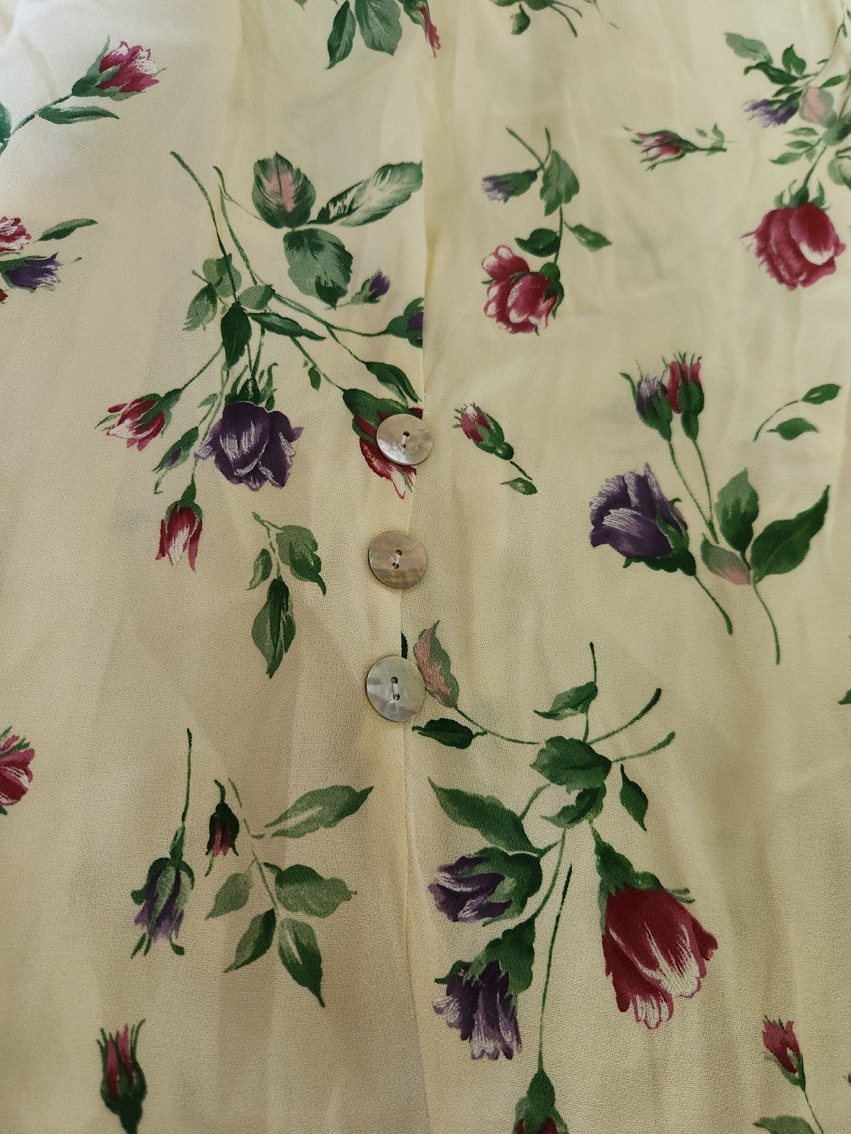 90s Cream Floral Sheath Dress