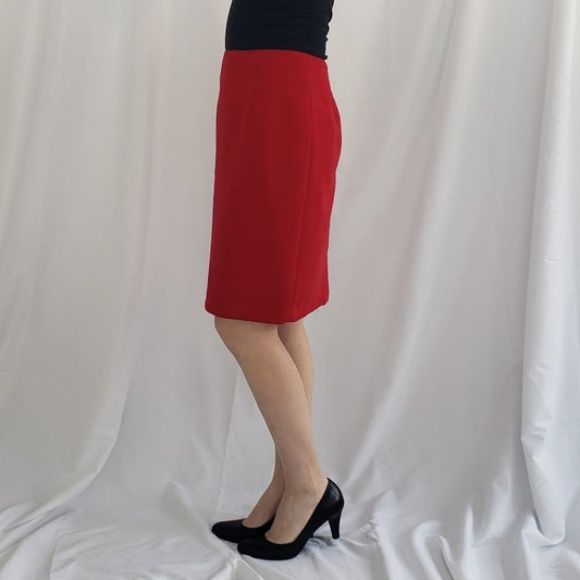 90s Red Pencil Skirt