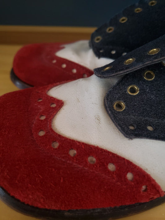 60s/70s Red, White, and Blue Suede Shoes
