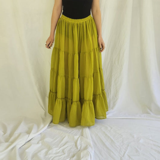 Y2K Green Sheer Maxi Skirt