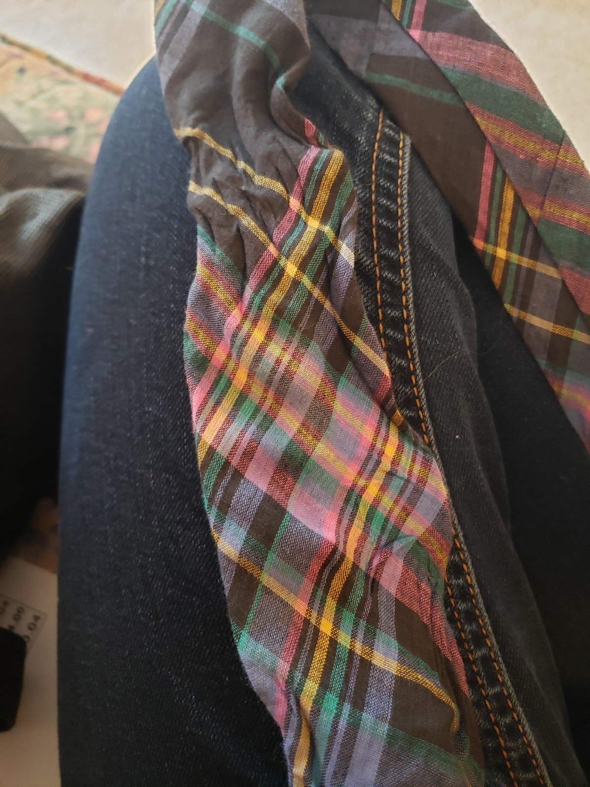 80s Blue and Pink Plaid Tie