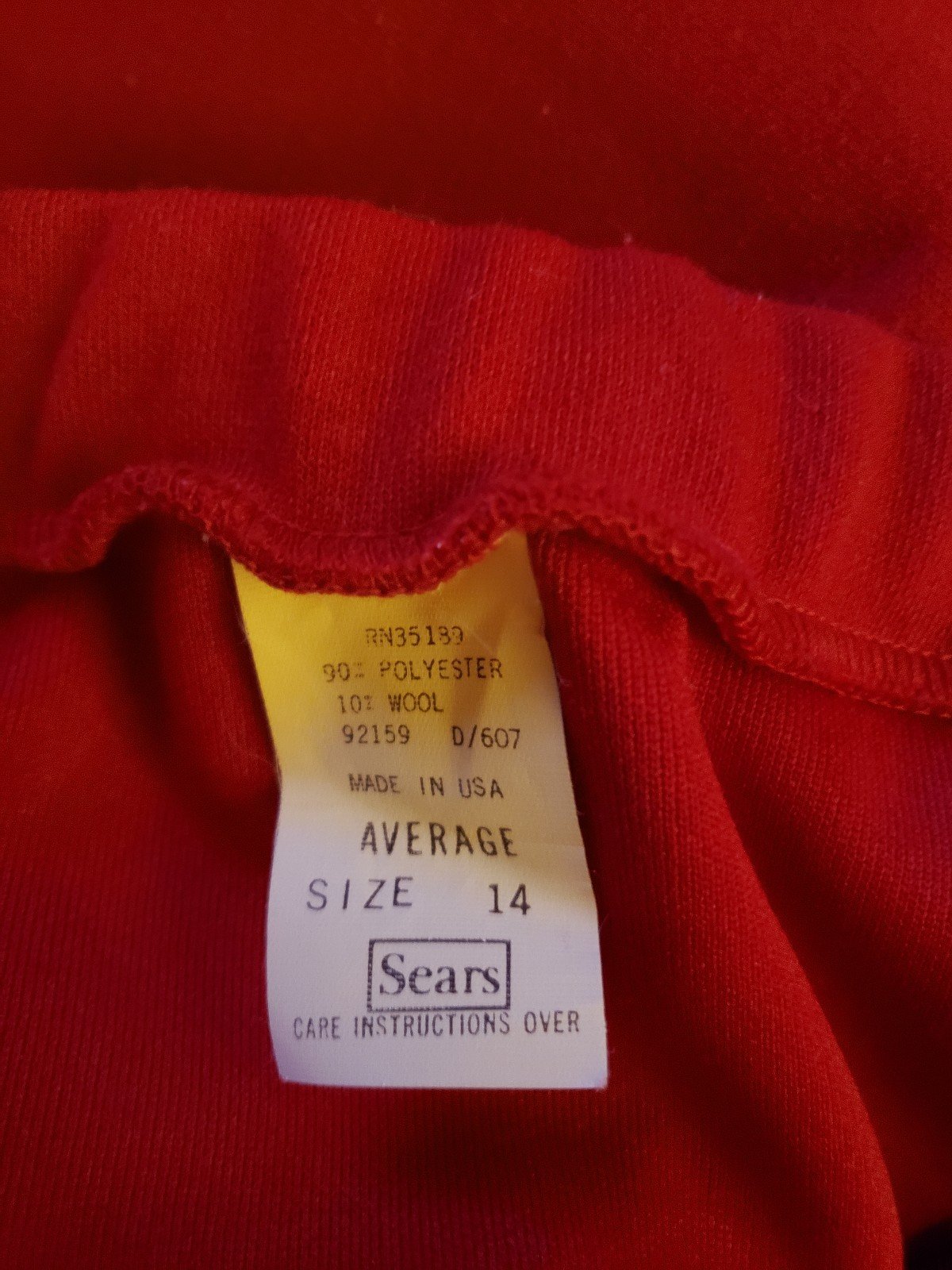 70s Red Double Knit Polyester Midi Skirt