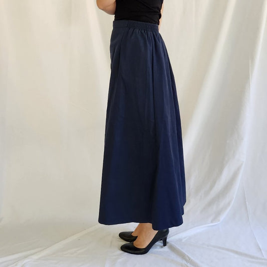 90s/00s Blue Button Down Maxi Skirt