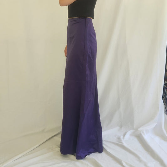 90s/Y2K Purple Satin Maxi Skirt