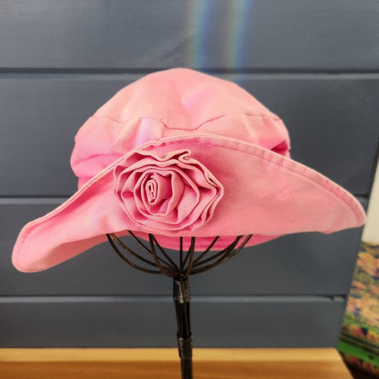 90s Pink Floral Hat with Rose