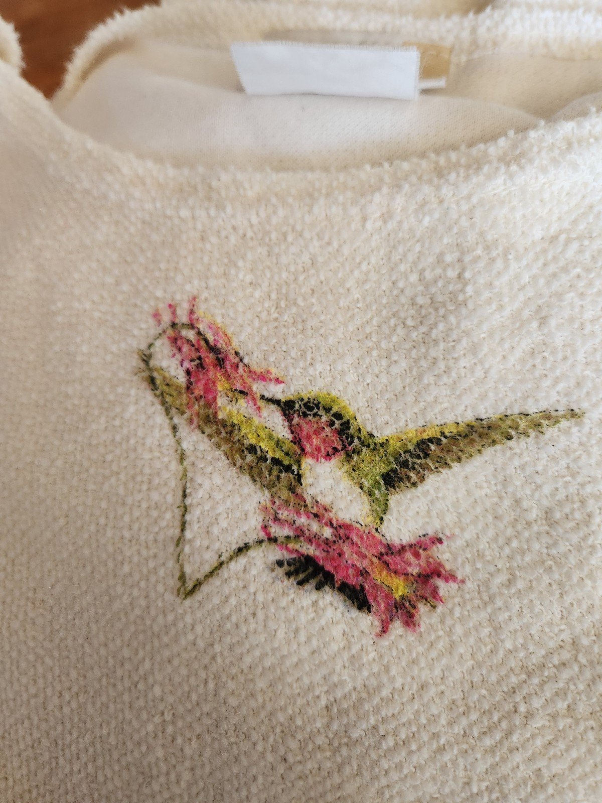 00s Cream Floral Dress, Cardigan, and Scarf Set