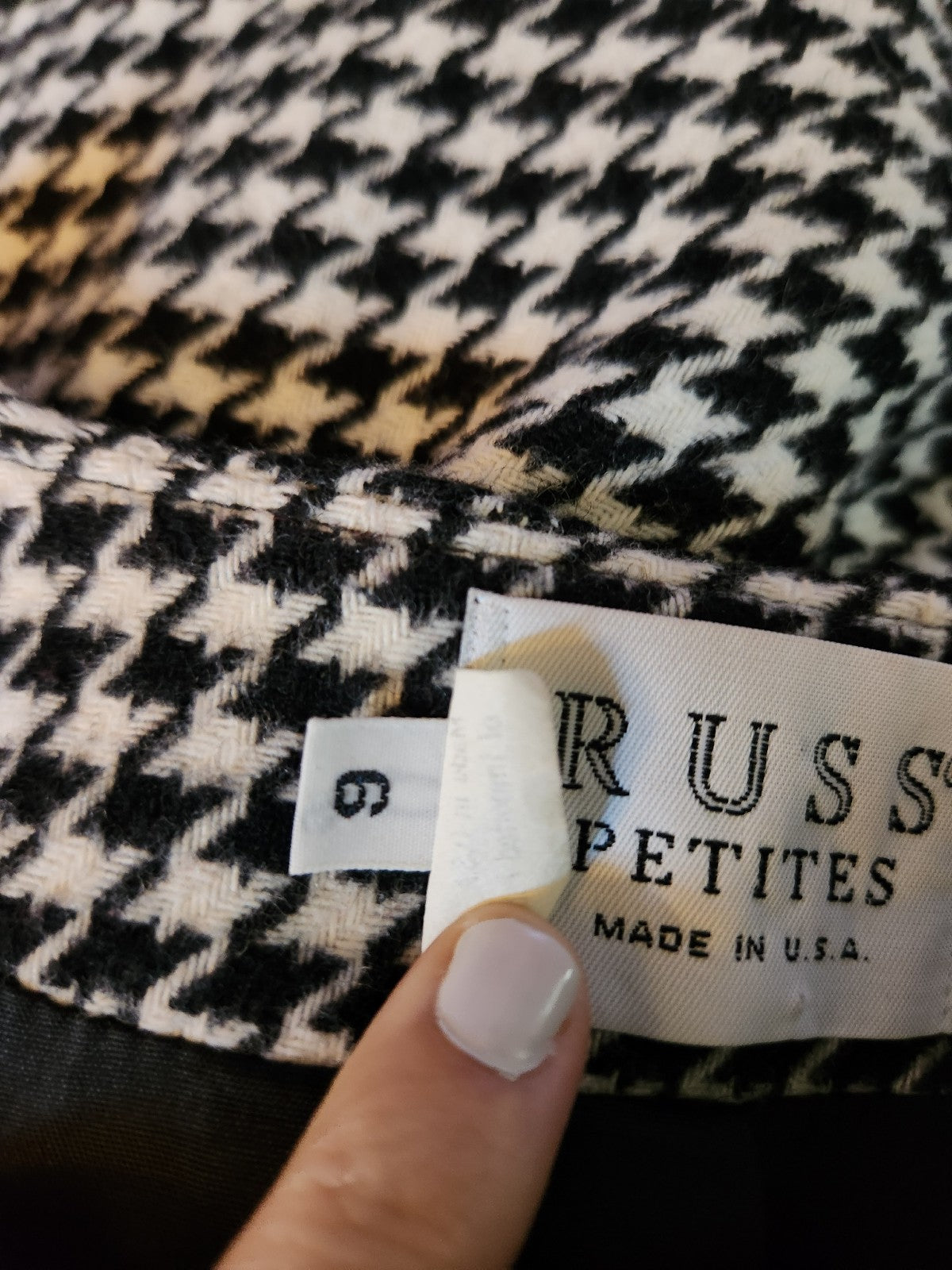 90s Black and White Houndstooth Blazer