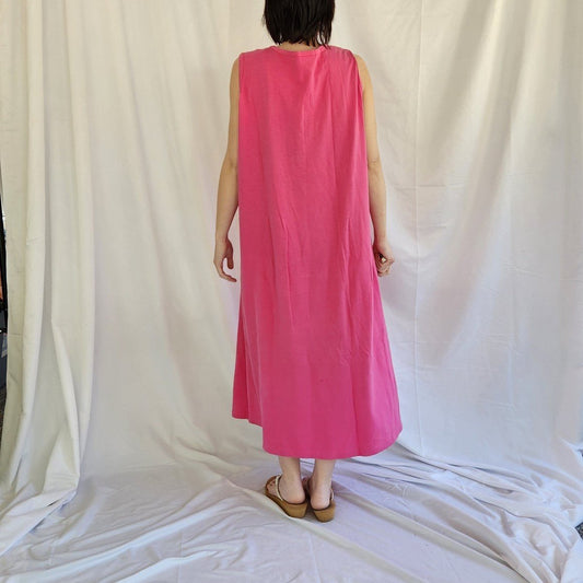 Y2K Pink Cotton Hummingbird Theme Maxi Dress and Shirt