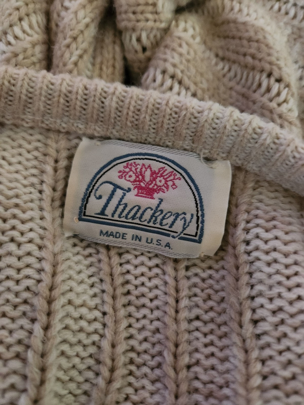 80s Beige and Cream Sweater