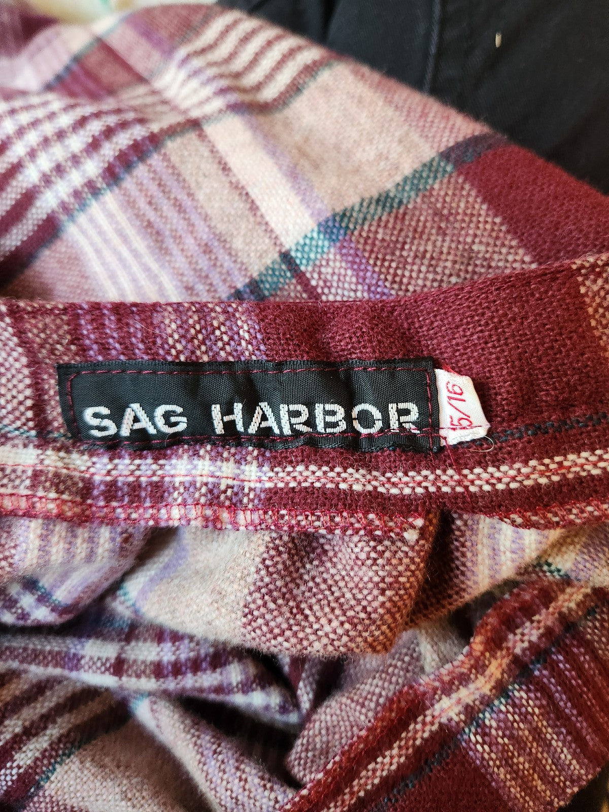90s Red Button Down Plaid Skirt