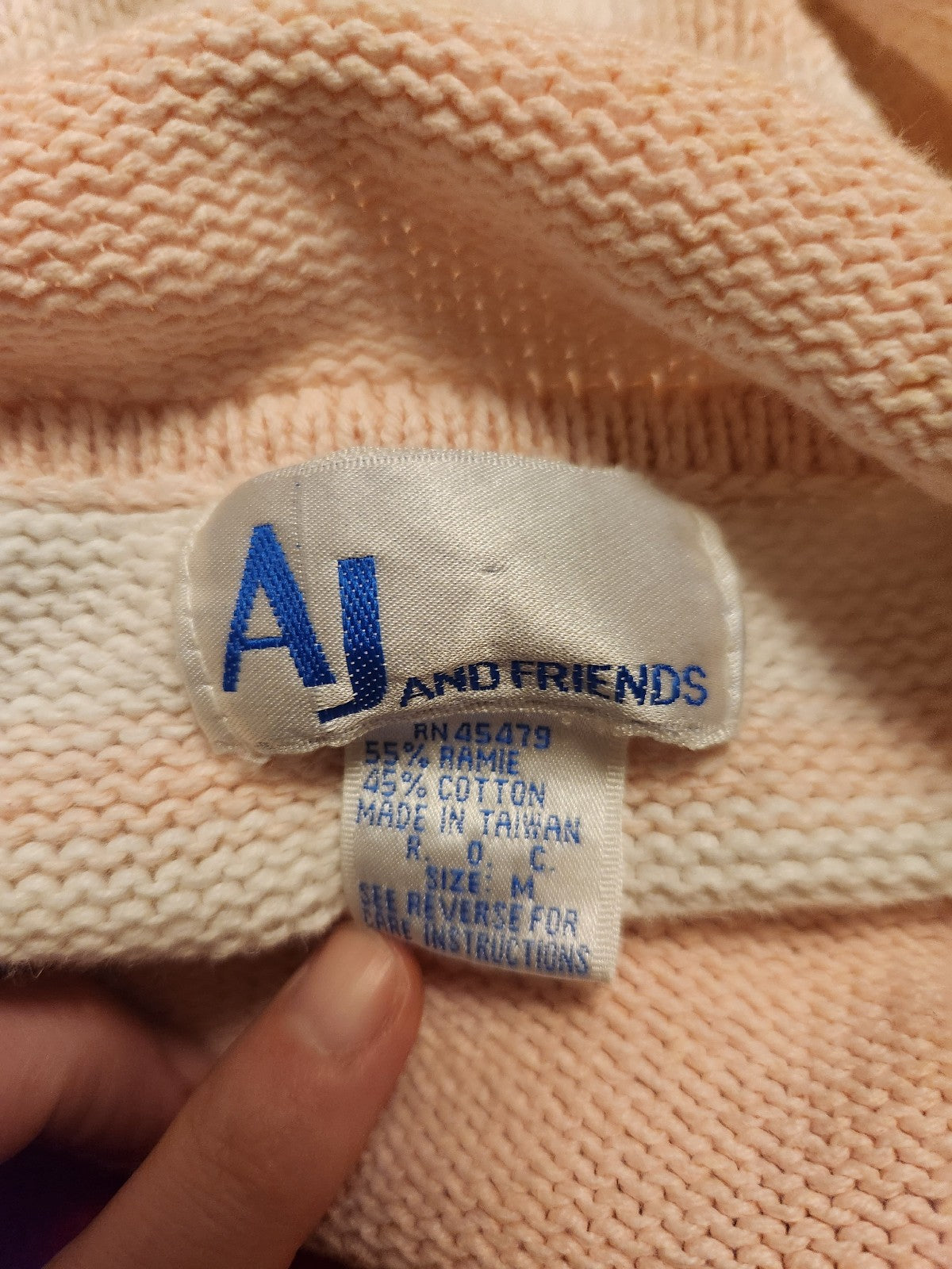 80s Pink and White Striped Sleeveless Sweater