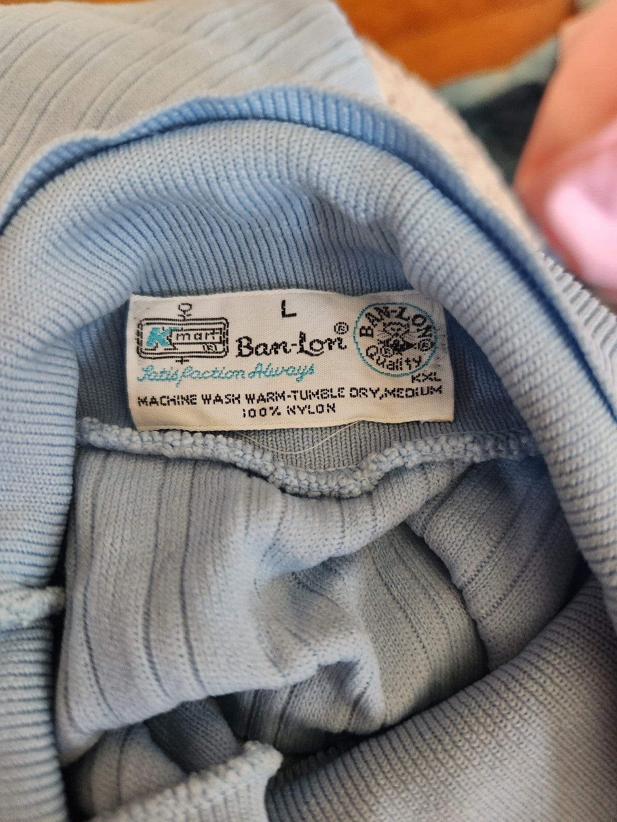 70s Baby Blue Nylon Turtleneck Shirt