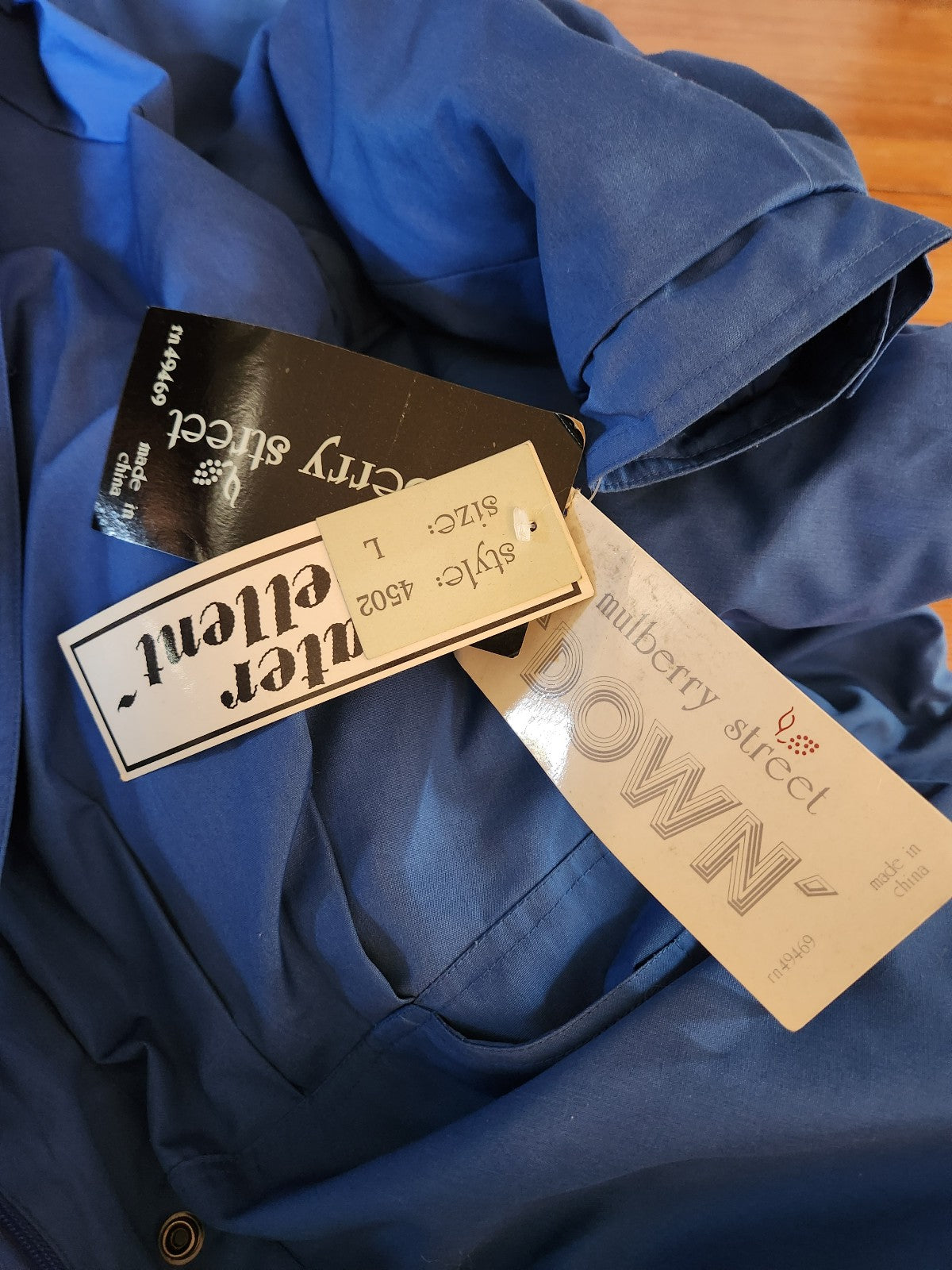 80s Deadstock Down Filled Blue Winter Coat