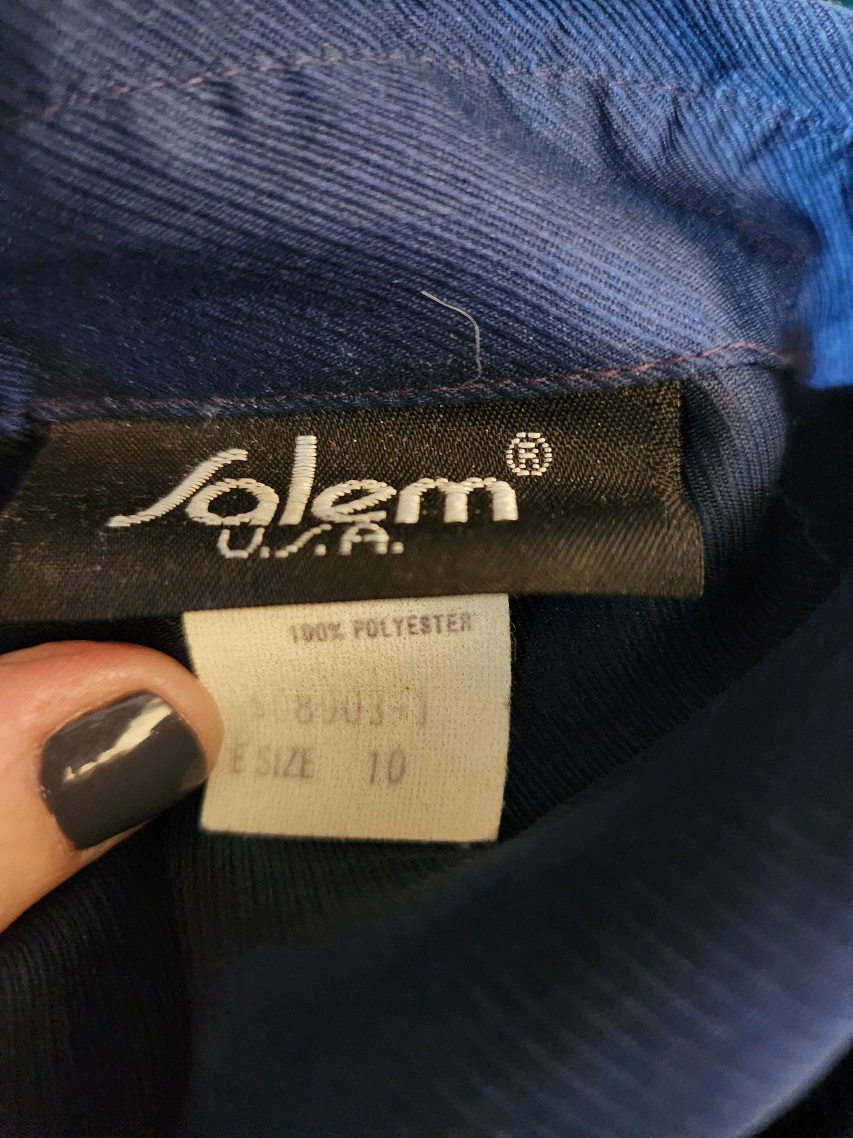 70s/80s Navy Blue Frilly Blouse