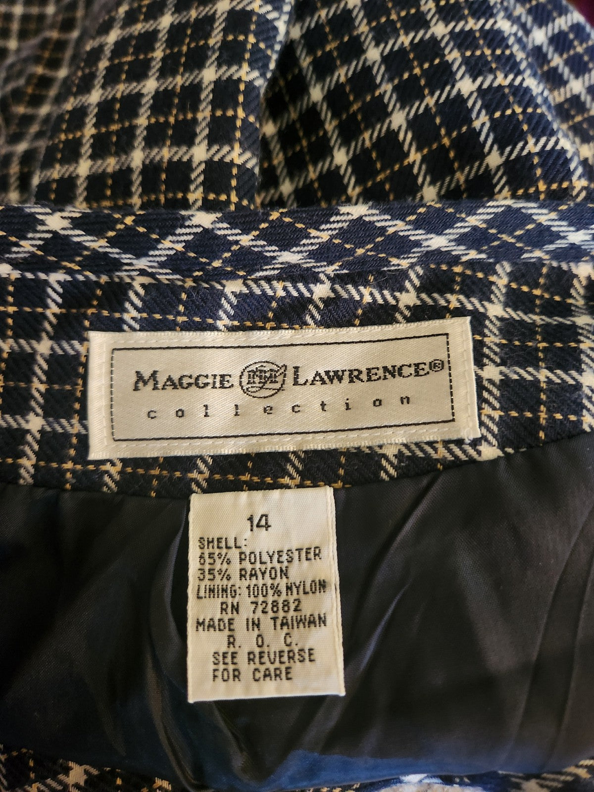 Y2K Blue Plaid Pencil Skirt