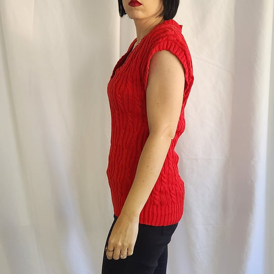 80s Red Sweater Vest