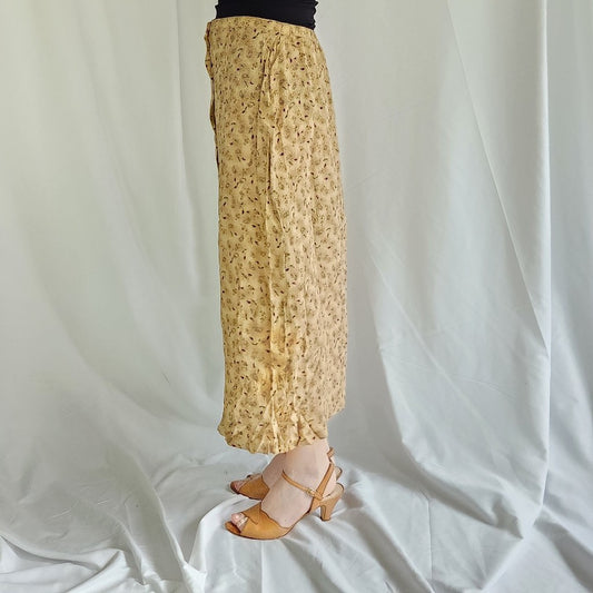 90s/Y2K Paisley Rayon Button Down Skirt