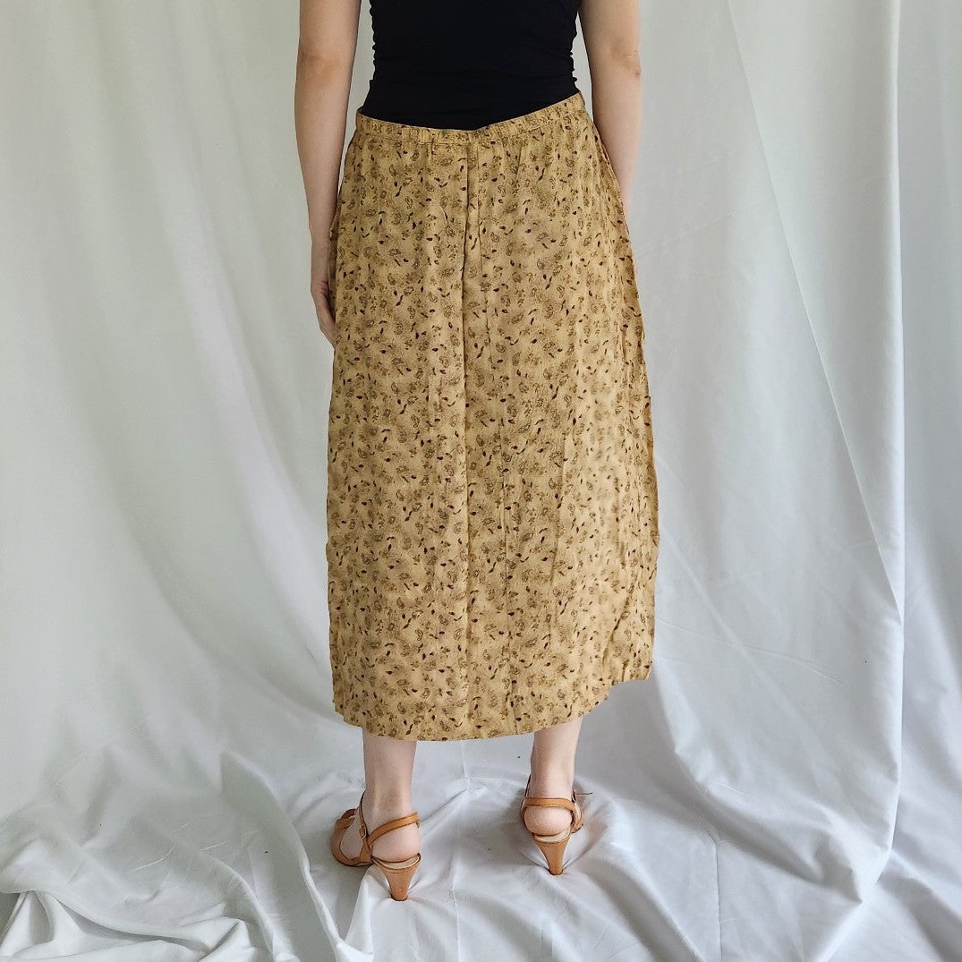90s/Y2K Paisley Rayon Button Down Skirt