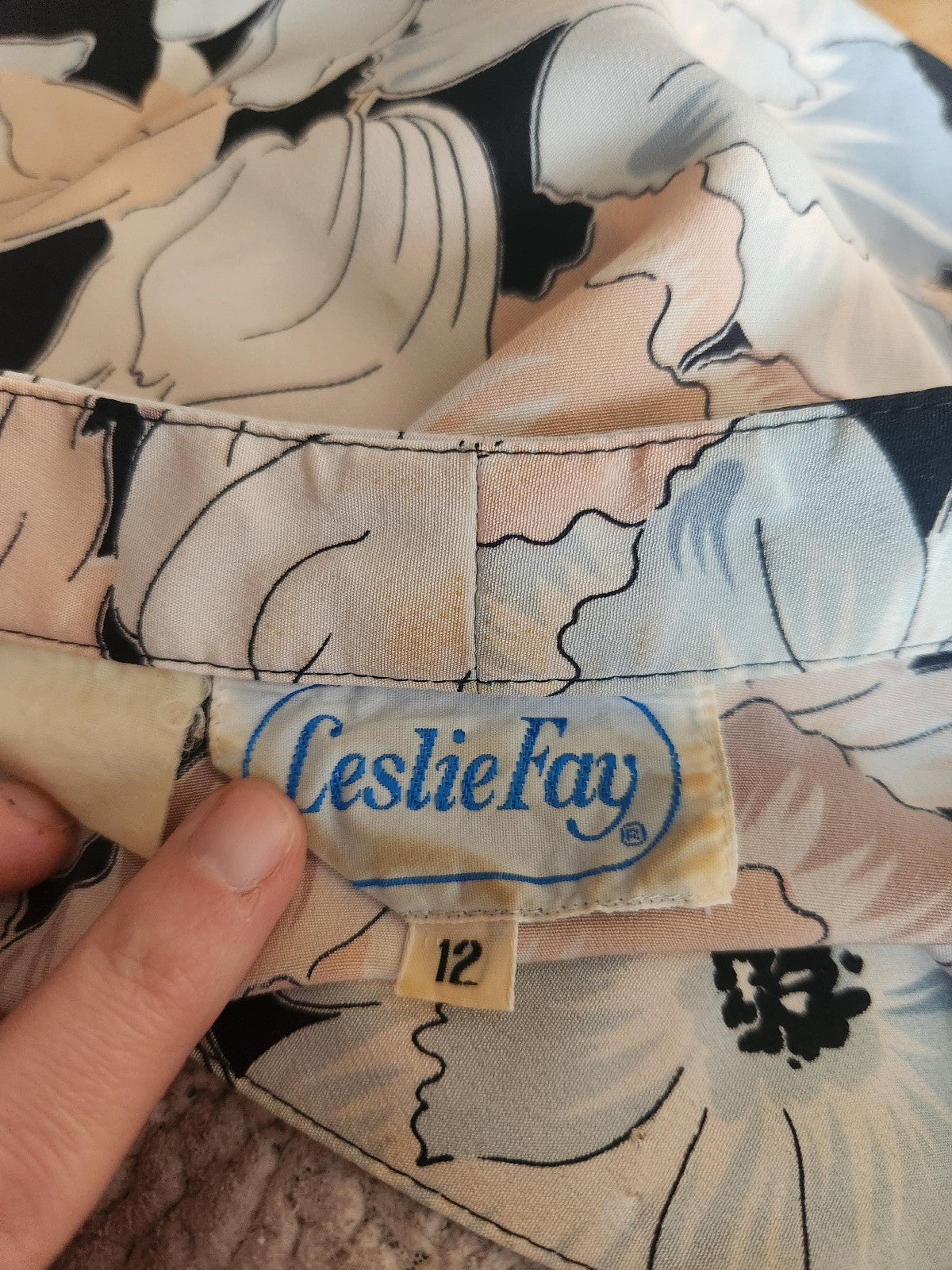 80s/90s Black, Pink, and Blue Floral Day Dress