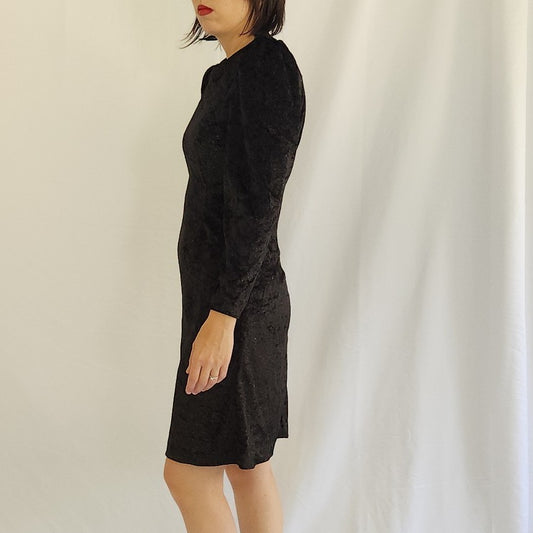90s/Y2K Sparkly Black Velvet Home Made Dress