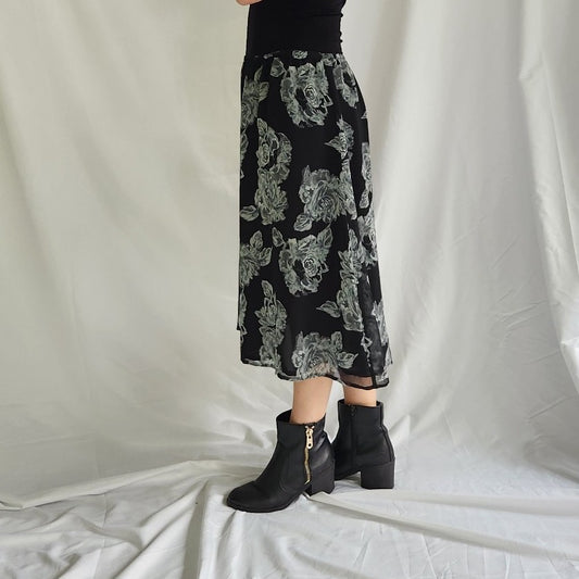 70s/80s (?) Hand Made Brown Velvet Button Down Maxi Skirt