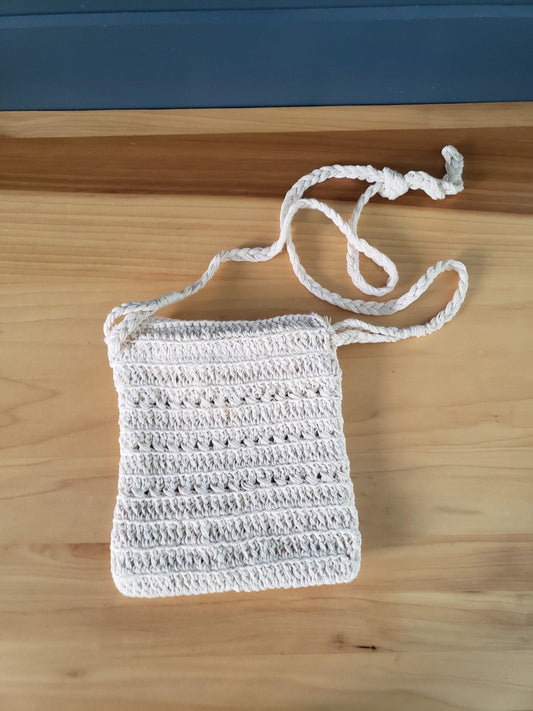 White Boho Crochet Crossbody Purse