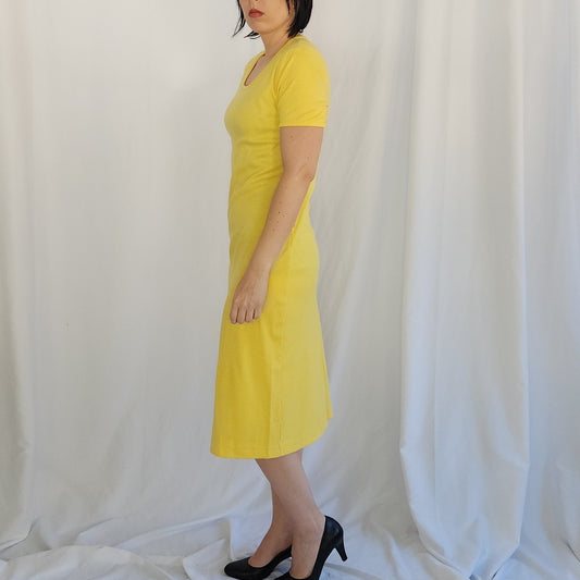 90s Yellow Tee Shirt Dress