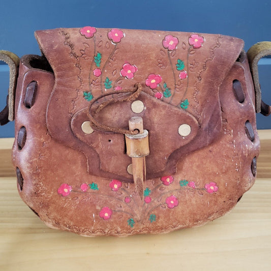 70s Handmade Leather Purse