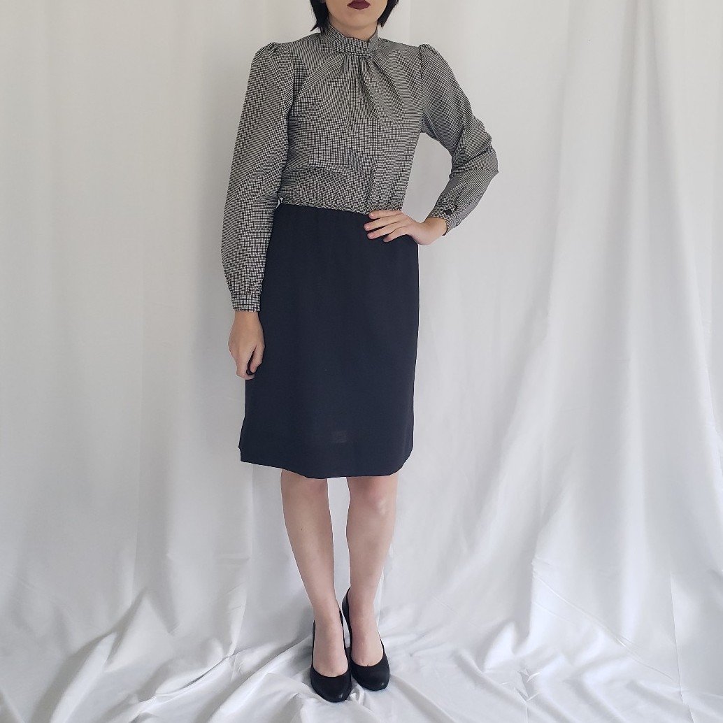 80s Black and White Day Dress – Kaitlyn's Vintage Closet