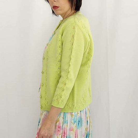 60s Lime Green Cardigan