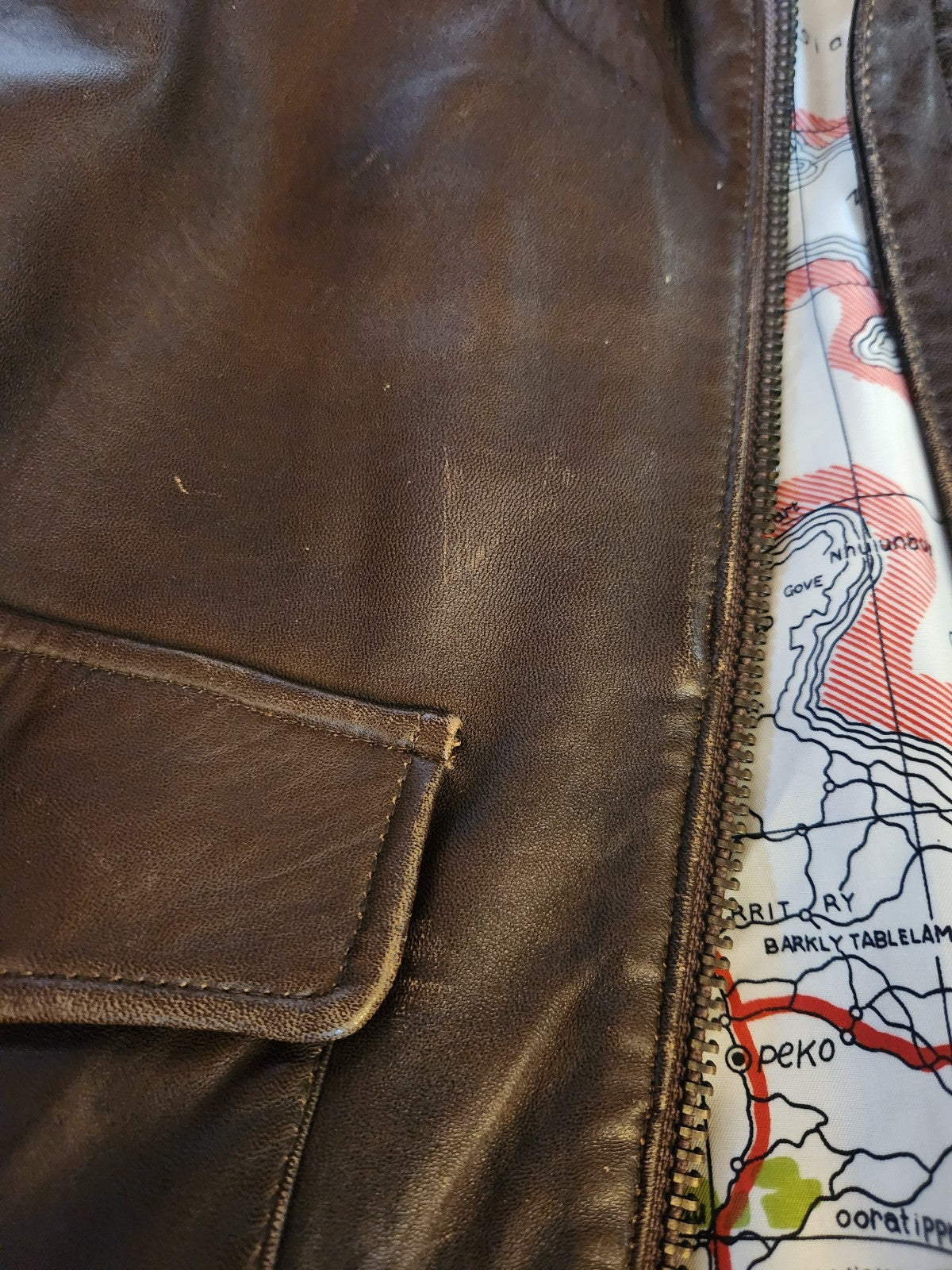 80s Brown Leather Bomber Jacket