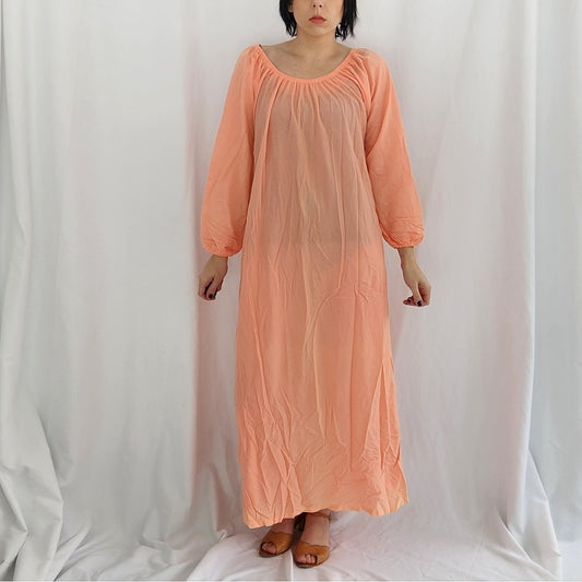 70s Day Glo Pink Maxi Dress
