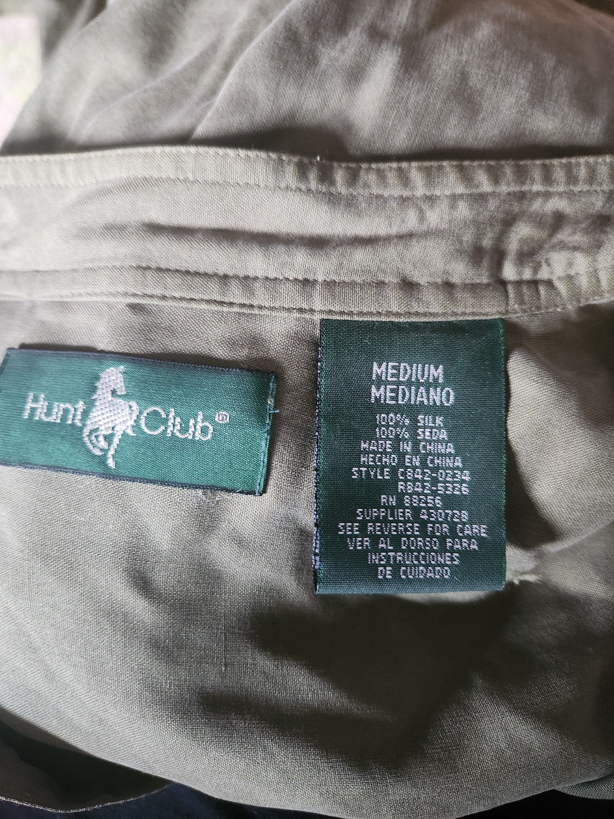 90s Hunt Club Green Silk Button Down