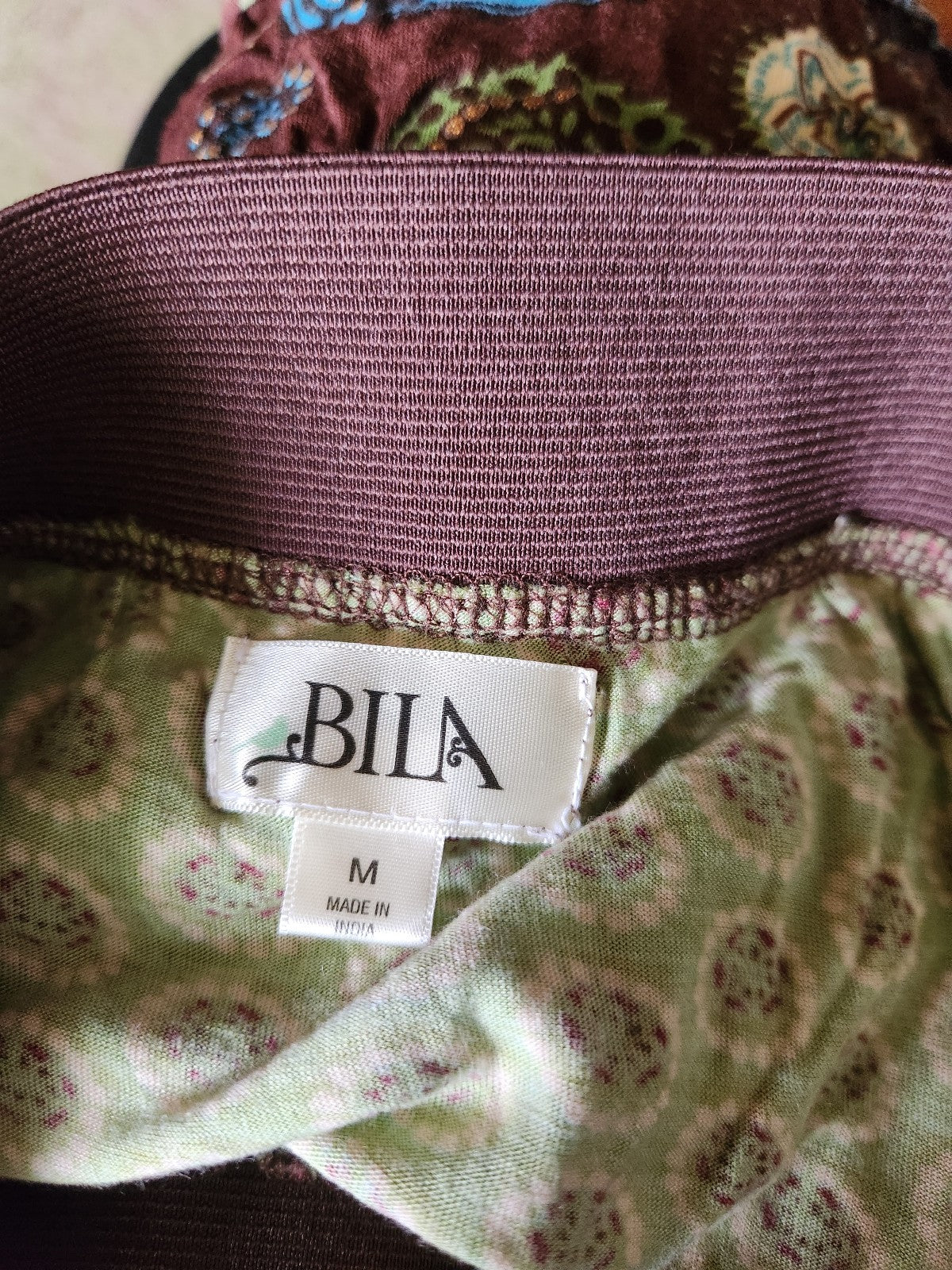 00s Green, Pink, and Brown Tiered Skirt