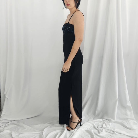 Y2K Black Slinky Prom Dress