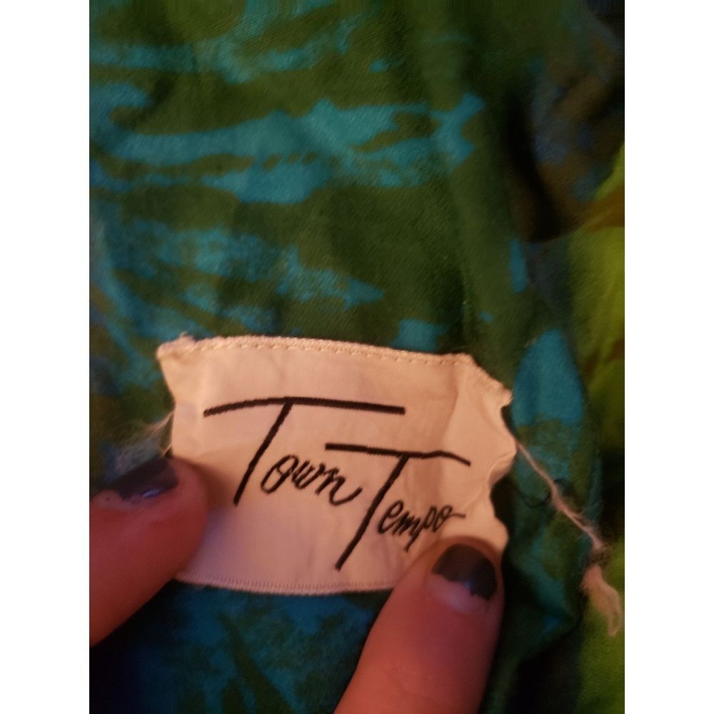 60s Blue and Green Funky Day Dress