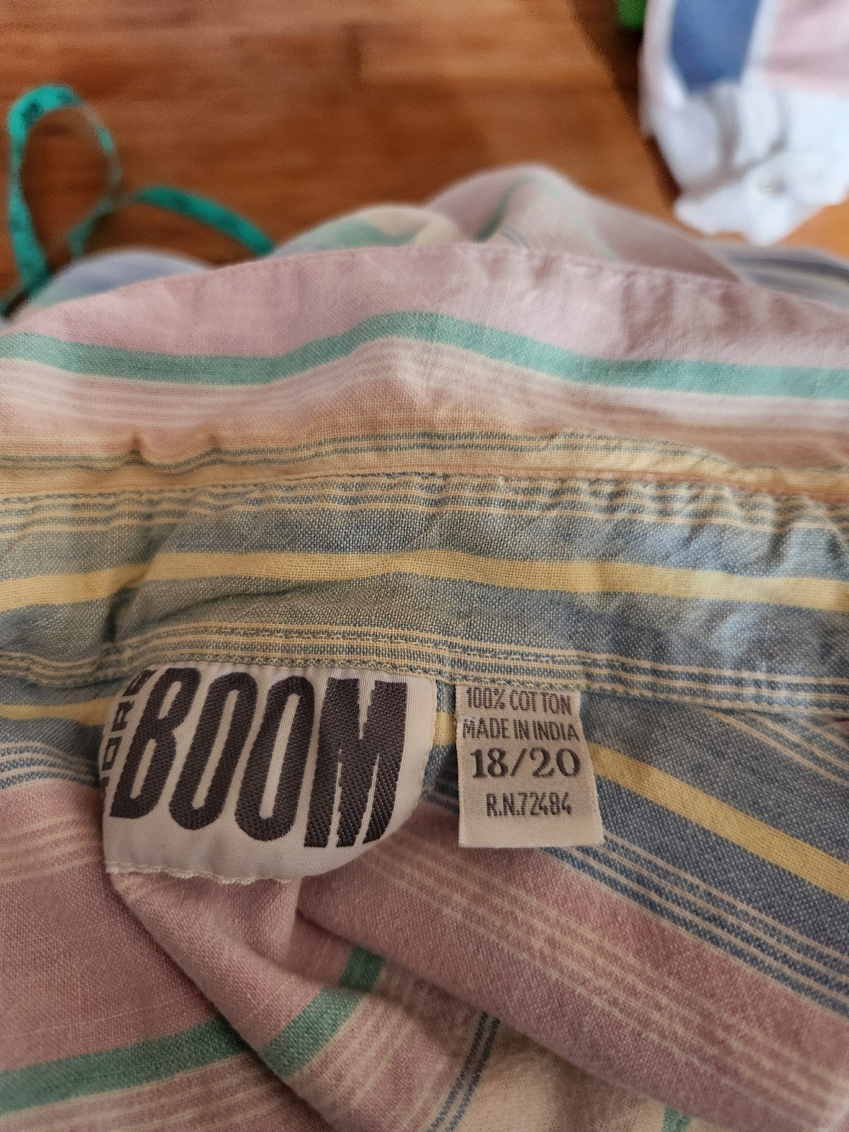 90s Pastel Striped 100% Cotton Button Down