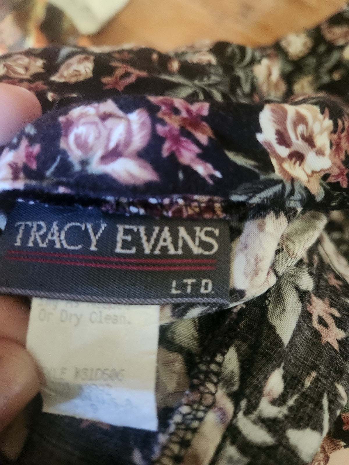 90s Dark Floral Button Down Midi Skirt