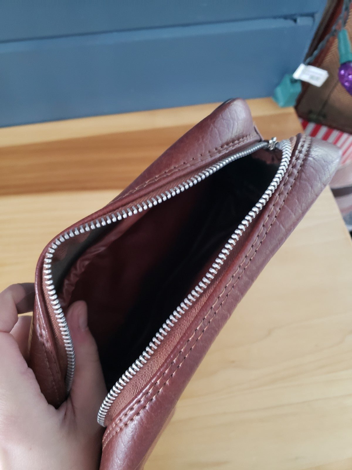 Vintage Faux Leather Cosmetics Bag